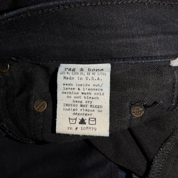 rag & bone Flexi Nina Skinny Jean in Midnight Black Skinny Jeans Denim - Picture 10 of 11